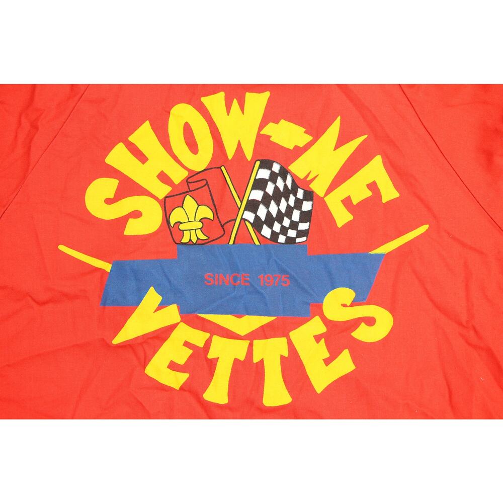 Vintage Red Bomber Jacket with Yellow Graphic - Picture 12 of 13